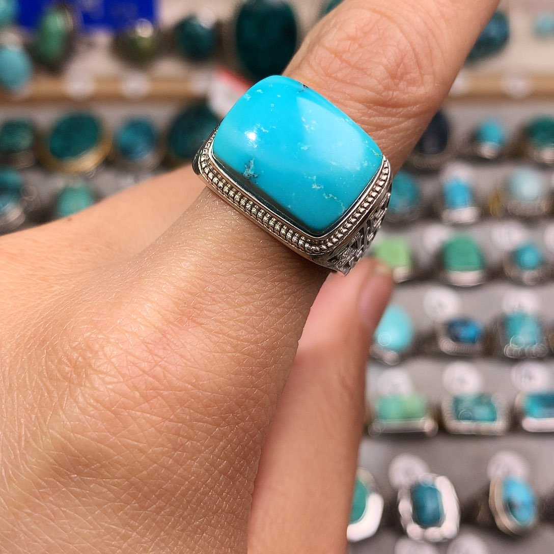 绿松石挂件银S925镶嵌