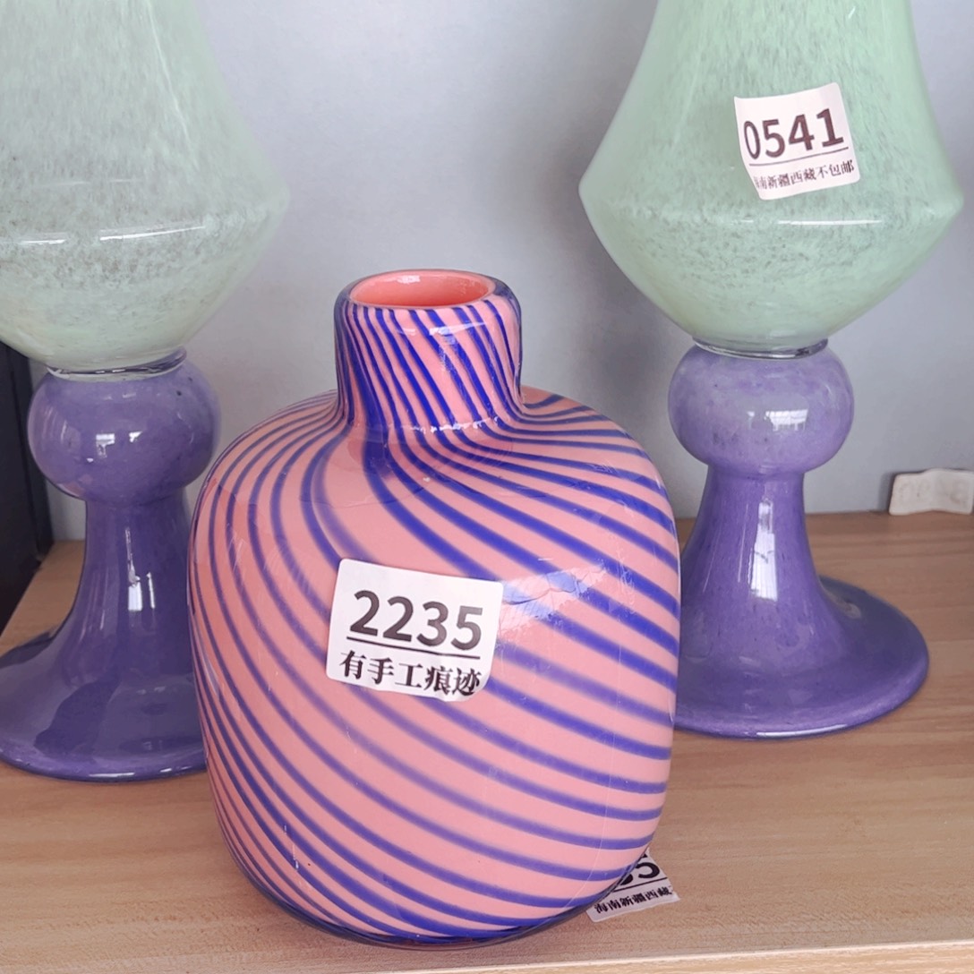琉璃2235有手工痕迹 花瓶摆件高17