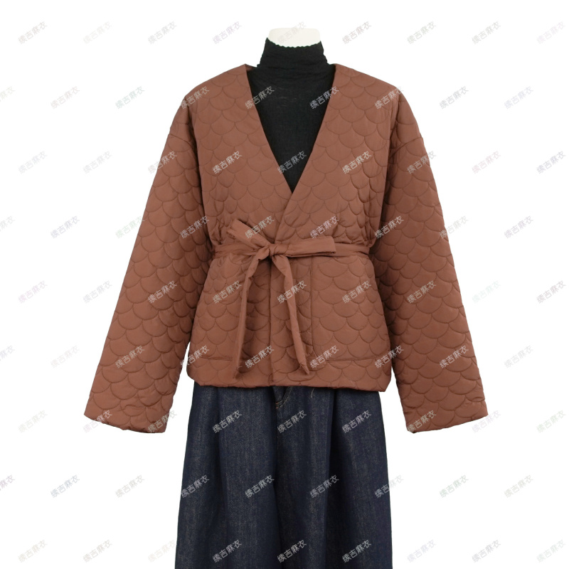 原创设计24-1396【麟凤芝兰】时尚休闲百搭复古宽松棉衣