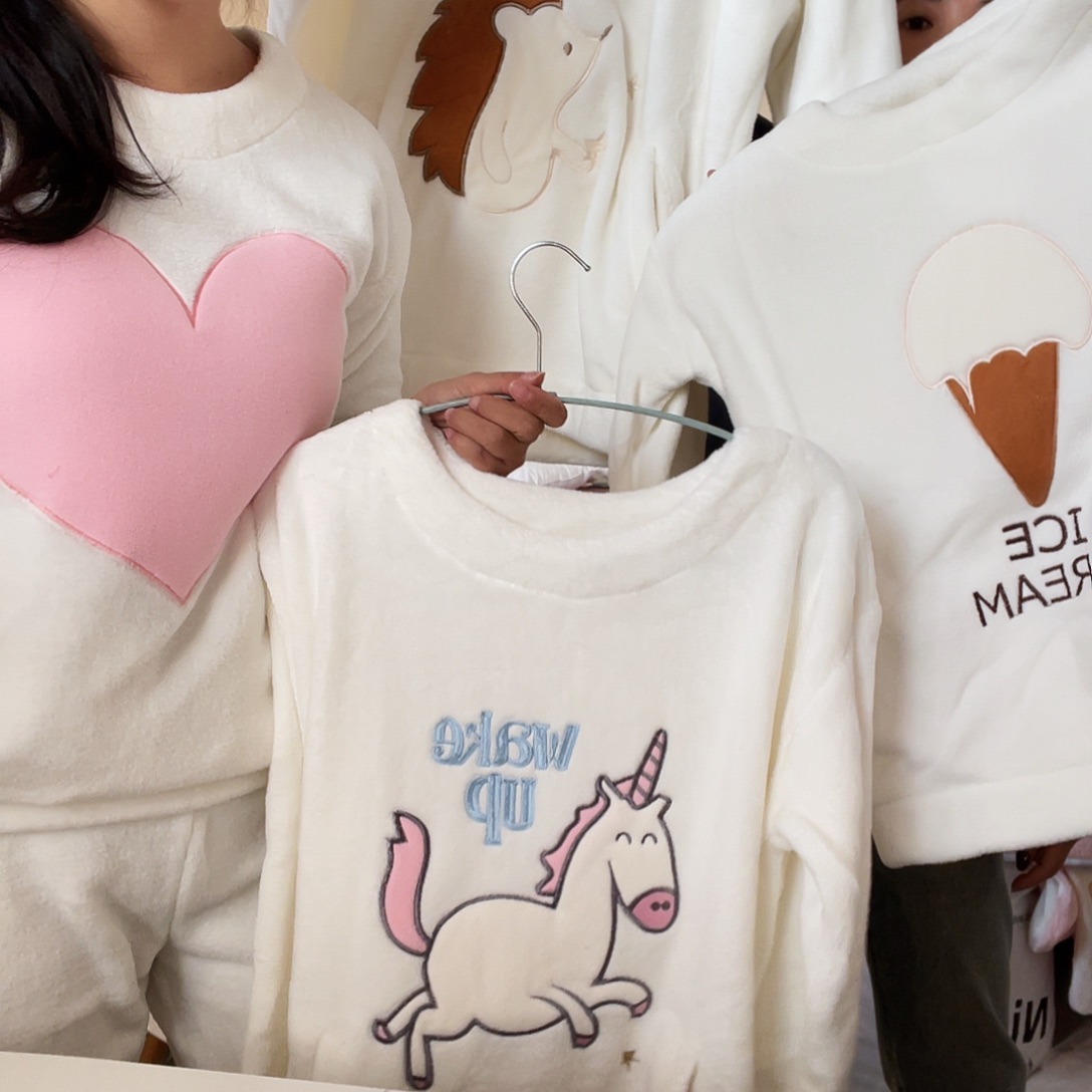 牛奶绒牛奶绒睡衣套装s码 110斤以内 花形备注