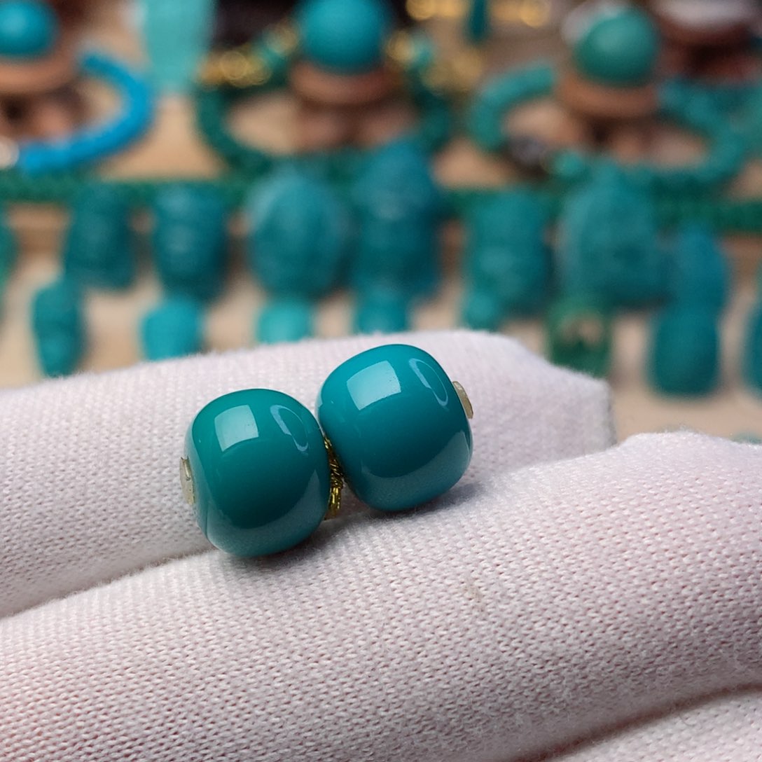 绿松石珠宝奇石未镶嵌10.5m m