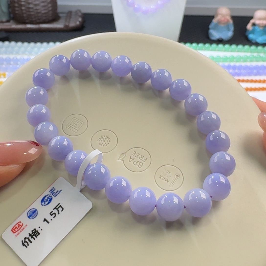 翡翠颈饰未镶嵌浓紫单圈8mm