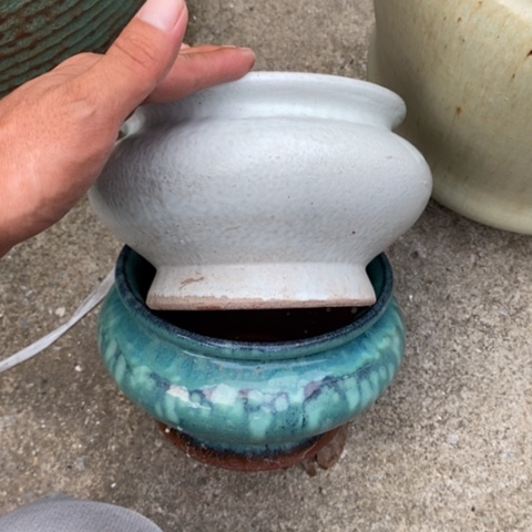 【闪购商品】紫砂花盆高11口16瑕疵一对