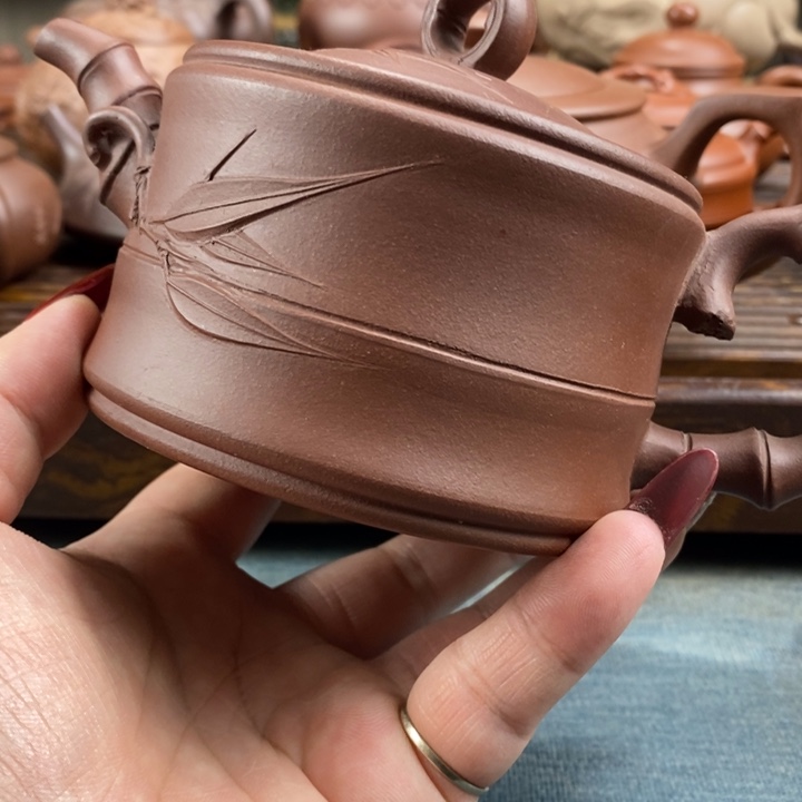 紫砂茶壶平***月原矿紫砂壶