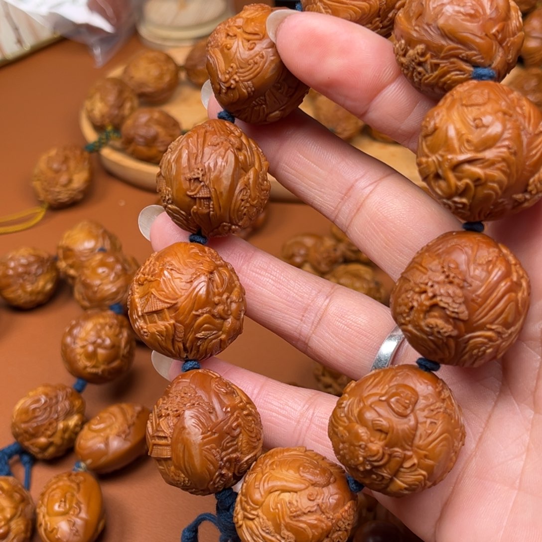 卷***卷手串/手链橄榄核三十六罗汉