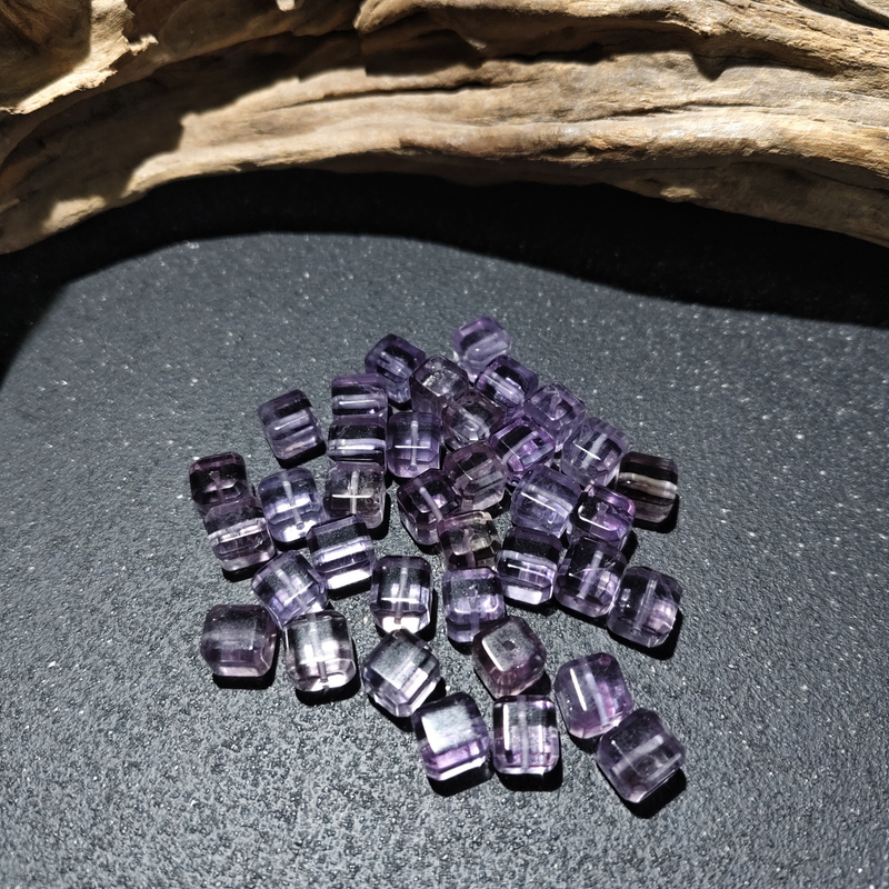 【黑胖珠宝】H1120 紫水晶方糖多样性发其一