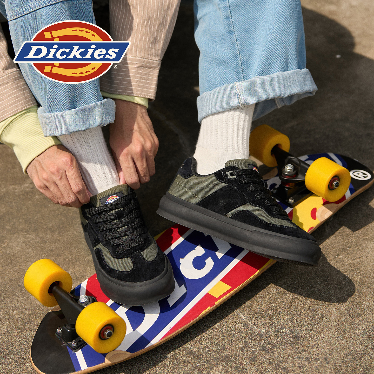 Dickies德训鞋男款2025冬季百搭低帮鞋子时尚德训鞋板鞋男士鞋子