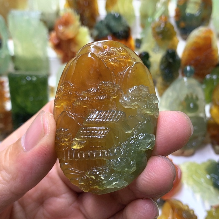 蛇纹石玉珠宝半成品未镶嵌
