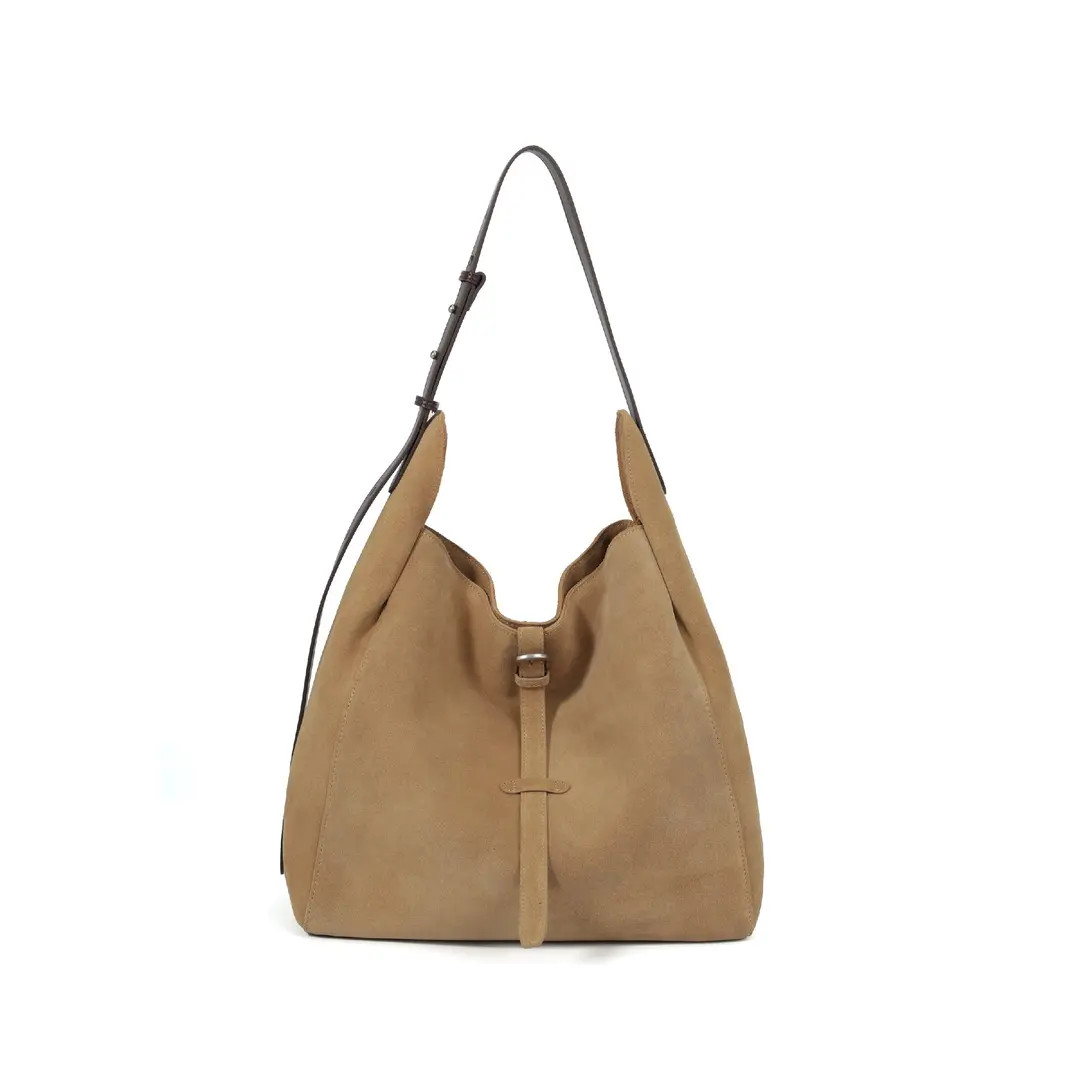 优雅风磨砂托特包单根搭扣单肩包手拎包5720