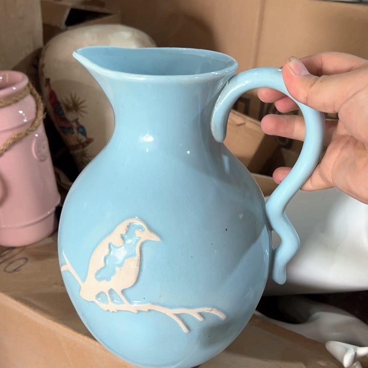 陶瓷花瓶微瑕捡漏出高23口9公分