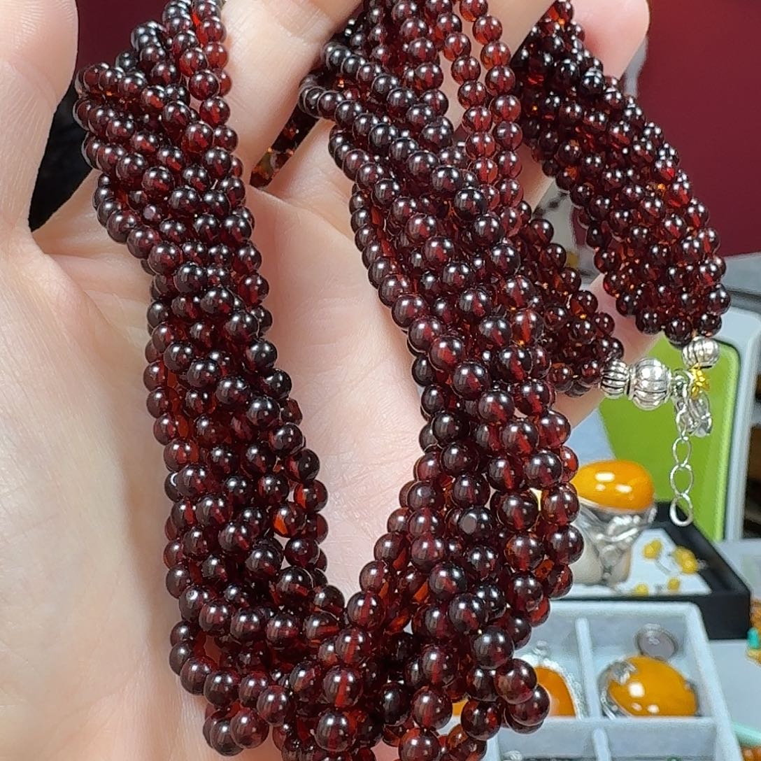 琥珀未镶嵌颈饰项链