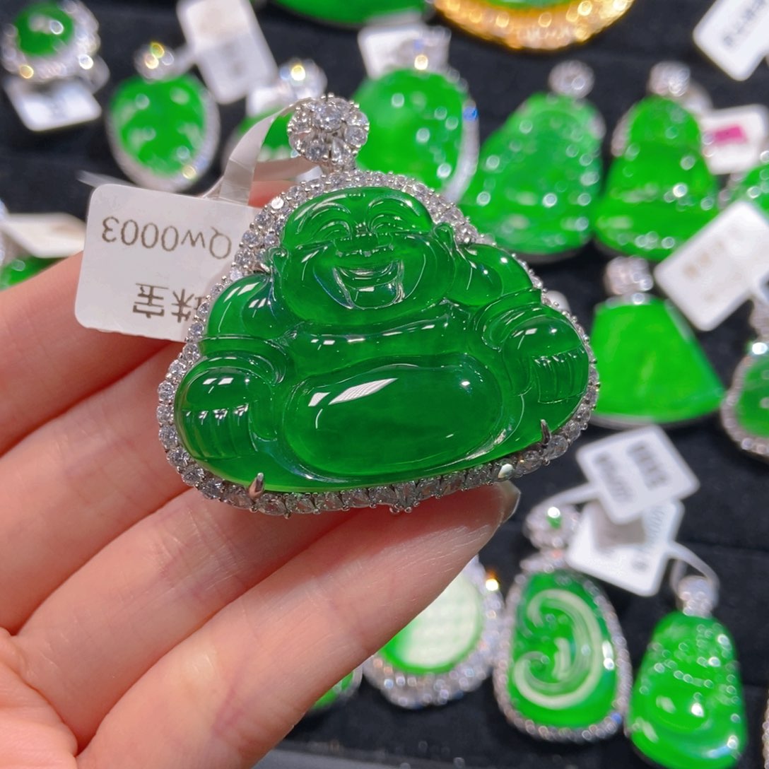 翡翠吊坠(不含链)银S925镶嵌