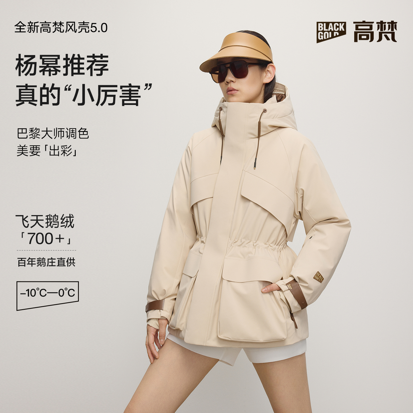【高梵黑金鹅羽绒服】风壳5.0短款休闲琥珀流光风修身运动鹅绒服