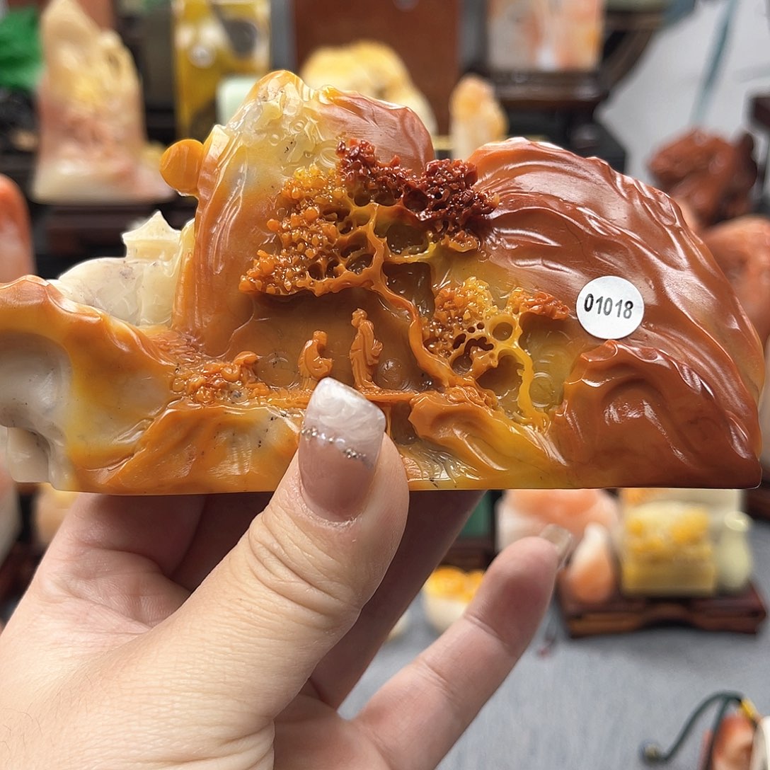 寿山石印石?***心1018包邮包刻