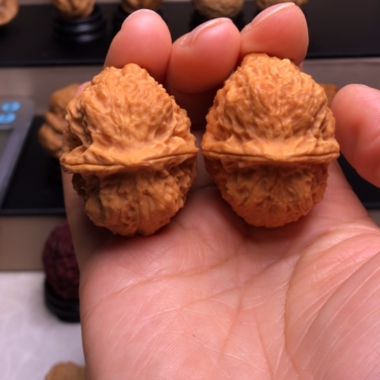 文玩核桃把件刺甲苍龙玉化果49