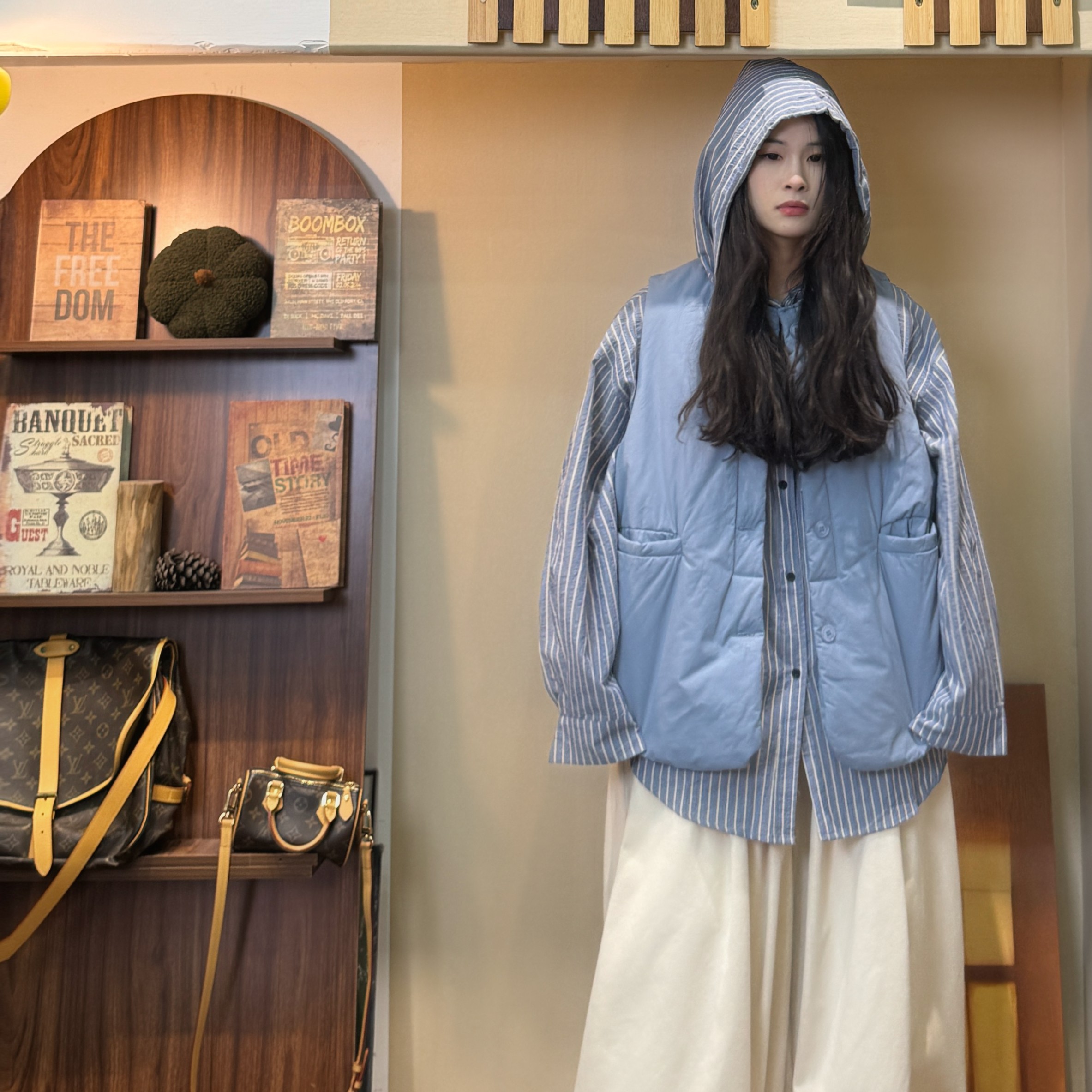 冬季新款宽松休闲百搭圆领马甲23201