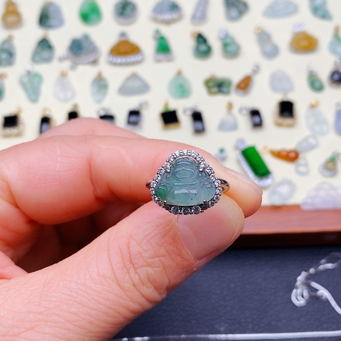 银S925镶嵌戒指翡翠