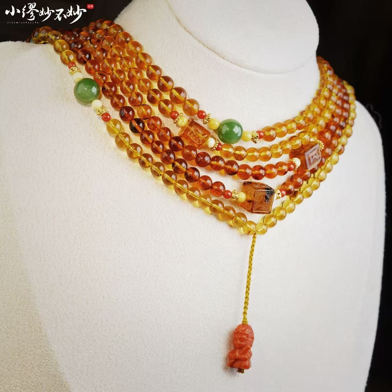 【缪老师严选】FS3583  抚顺豆油黄琥珀设计款手串 多样性发其一