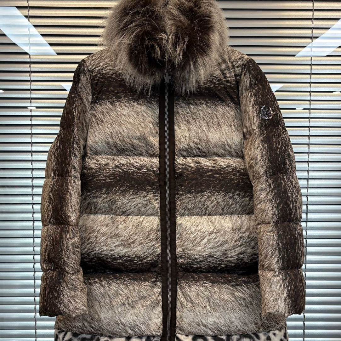 99新 MONCLER zz 中长款拼接羽绒服/尺码1/98新/012211