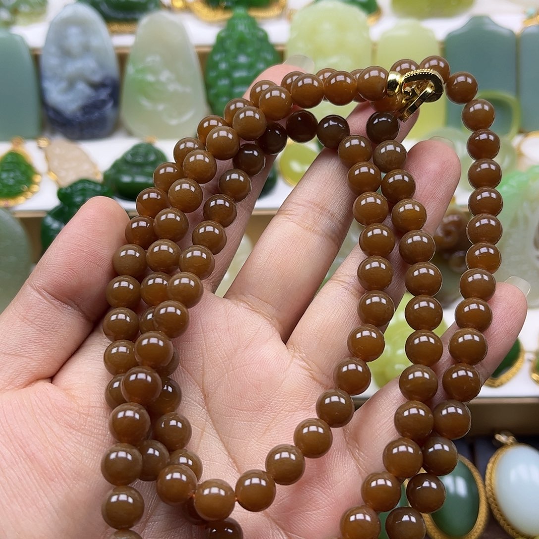 藏***峰和田玉未镶嵌项链