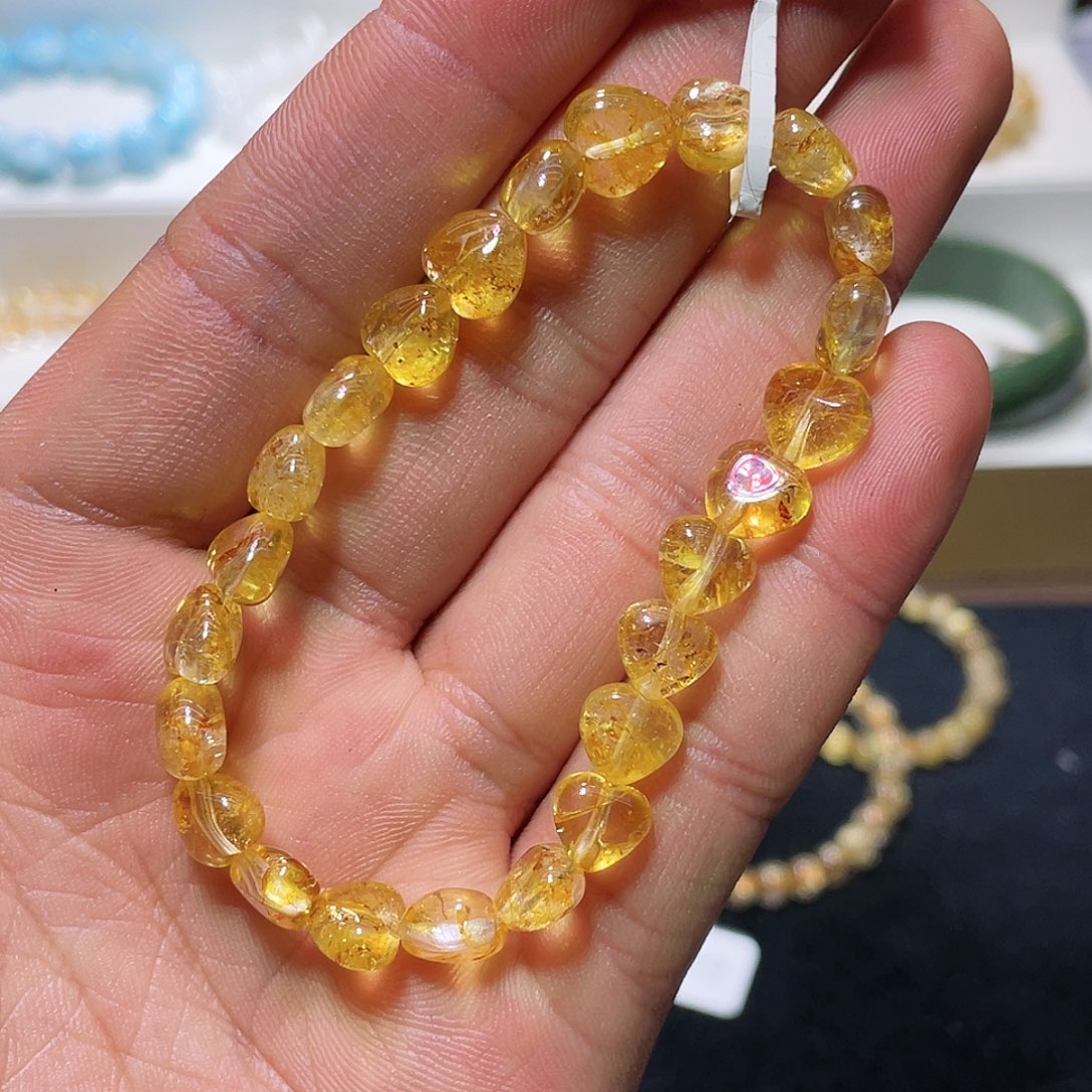 水晶手链未镶嵌桂花色黄托帕