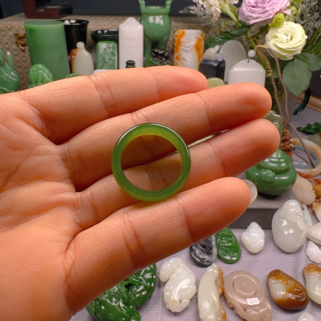 和田玉（碧玉）未镶嵌戒圈