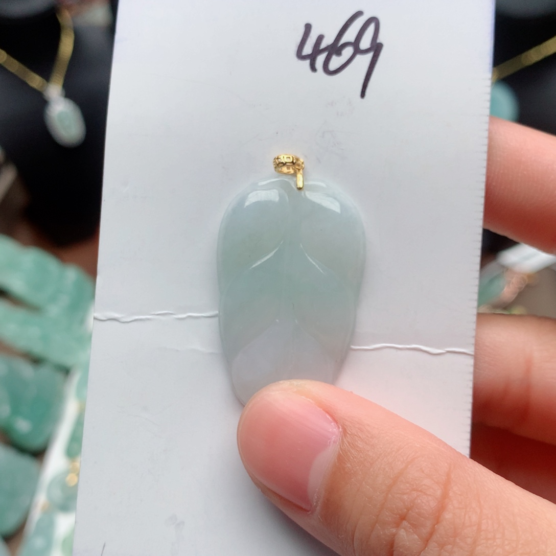 翡翠颈饰银S925镀金镶嵌吊坠