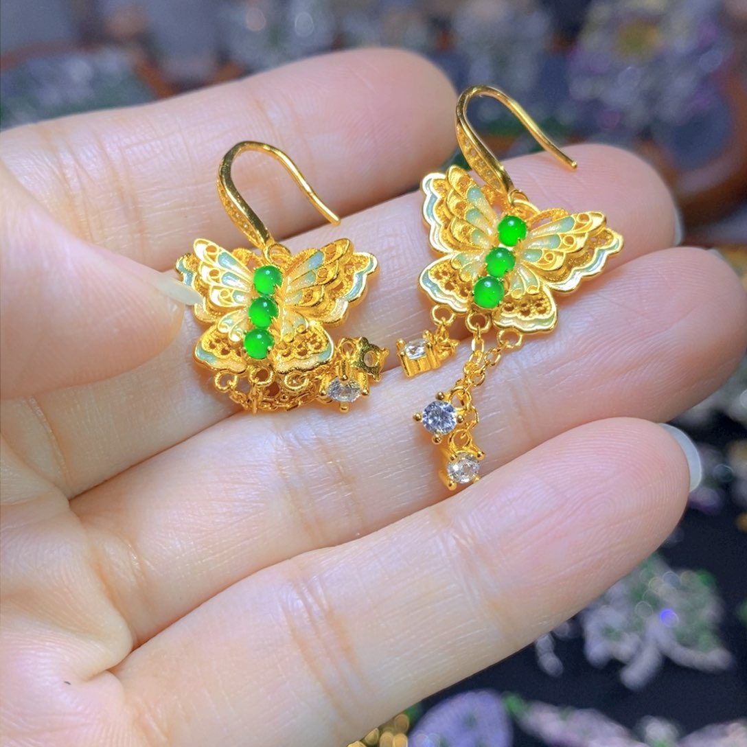 翡翠颈饰银S925镶嵌天然翡翠