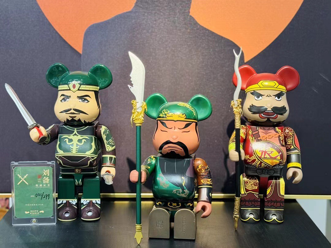三国演义积木熊400%bearbrick潮玩手办张飞张翼德暴力熊收藏