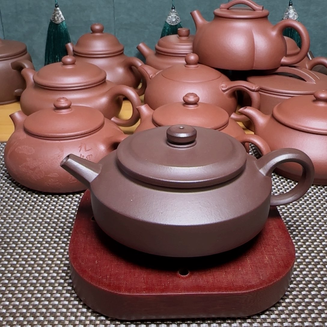 华***华茶壶紫砂深紫泥周盘壶180ml