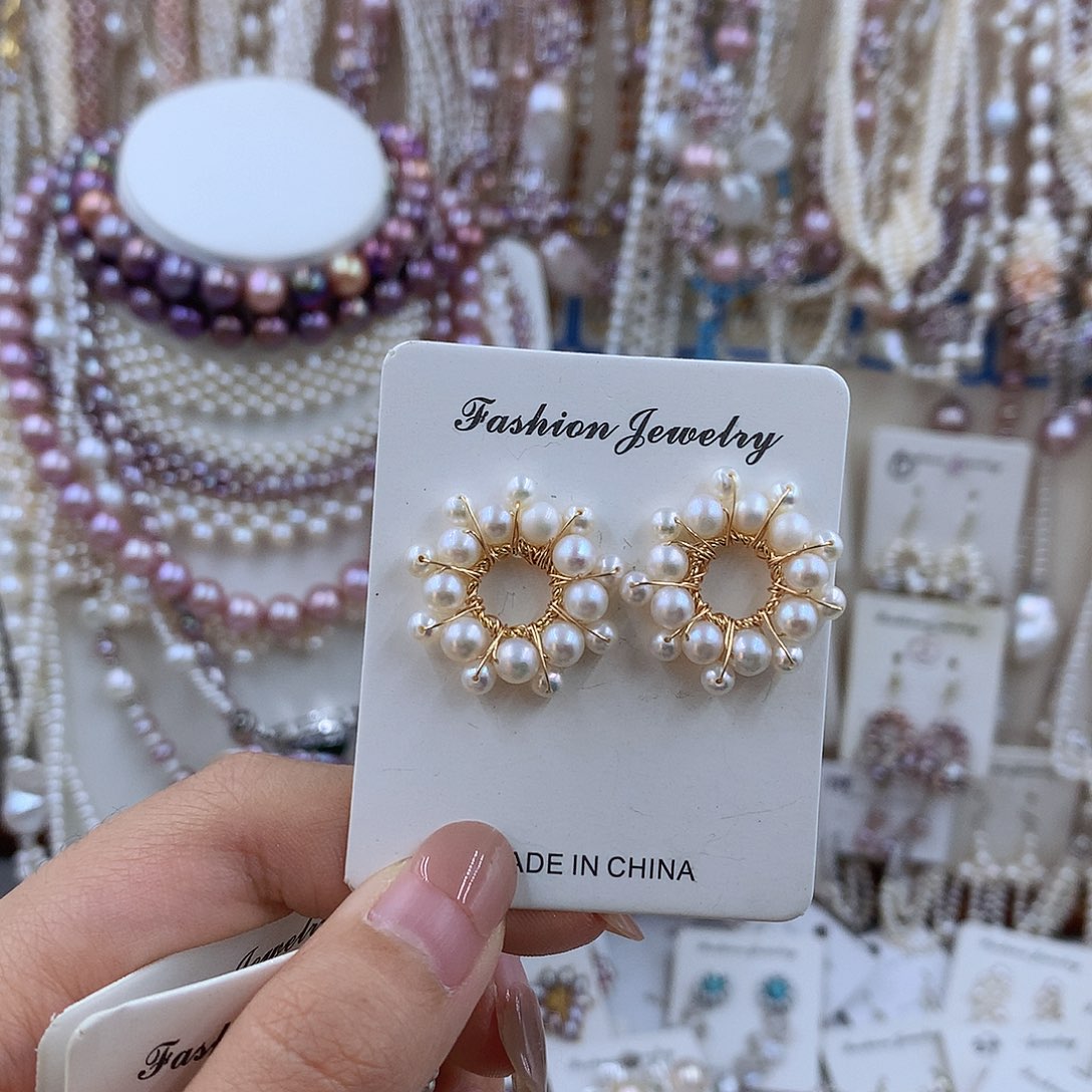 项链银S925镶嵌淡水珍珠