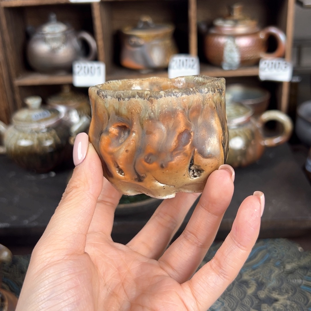 杯柴烧茶器细陶主人杯