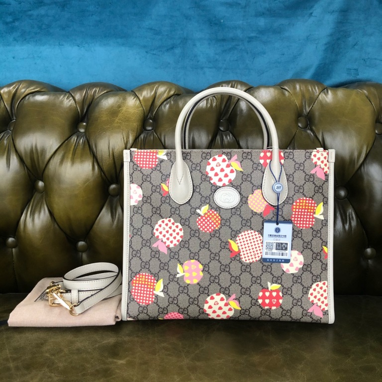 95新 GUCCI/古驰 安洁利知之 GUCCI苹果托特手提单肩包 502115H