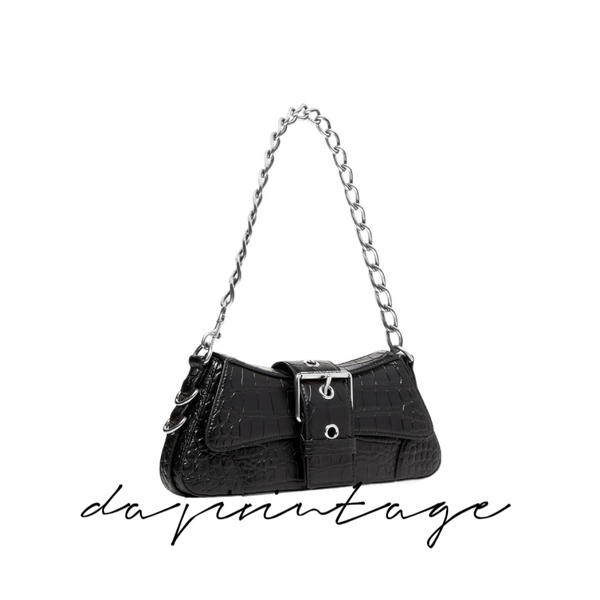 95新 Balenciaga/巴黎世家 大吉中古3/黑银小号Lindsay斜挎包