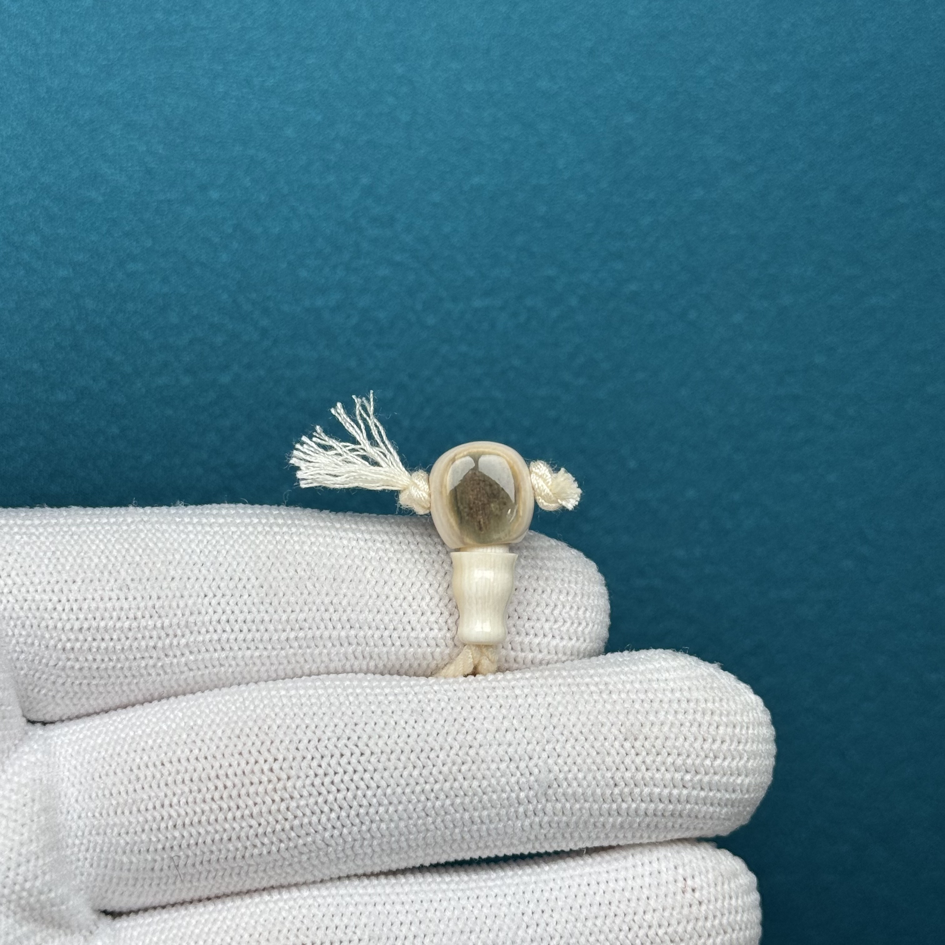 D40-58天然猛犸牙 蓝眼睛三通9.5*18.8mm支持复检假一罚十