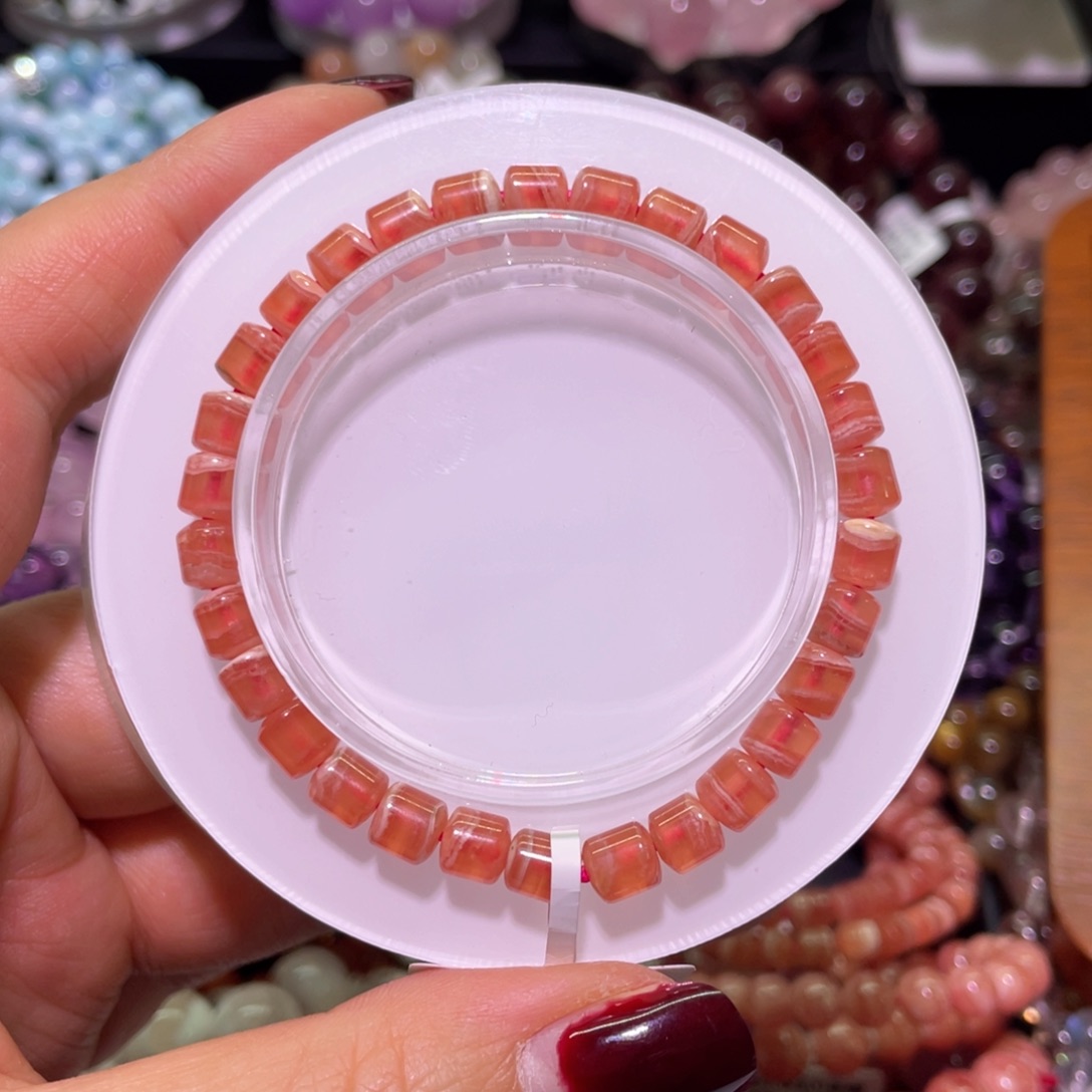 菱锰矿（红纹石）手串未镶嵌红纹石