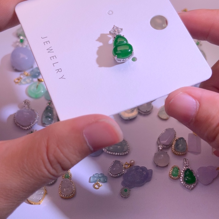 翡翠银S925镶嵌颈饰