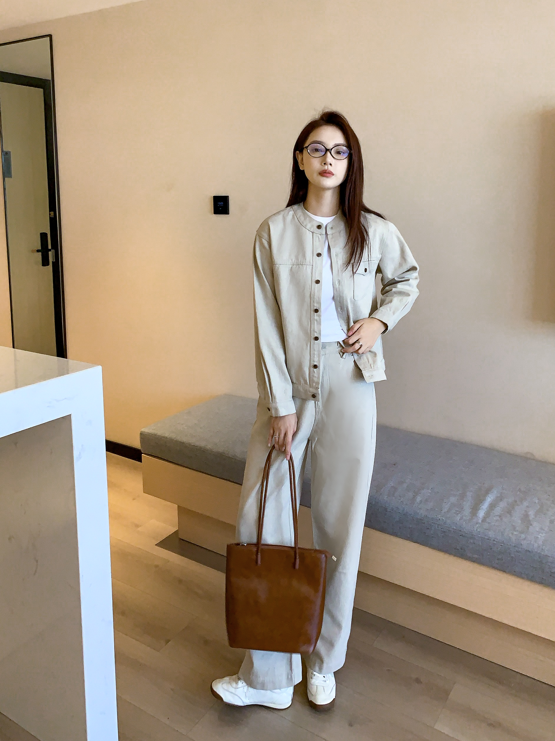 2025春秋宽松型纯色女秋季汉麻外套外套显瘦休闲时尚百搭-117