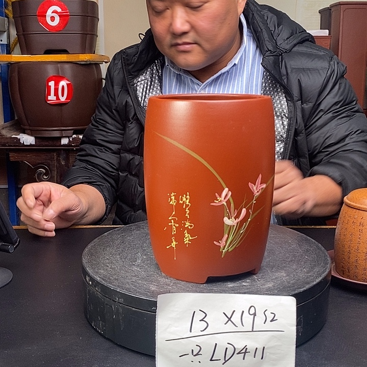 紫砂花盆货号一只LD411