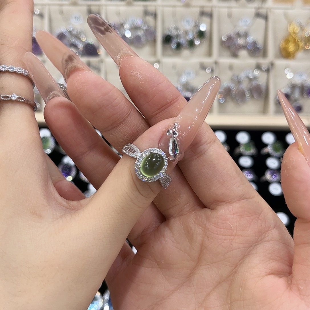 十***岫玉银S925镶嵌戒指