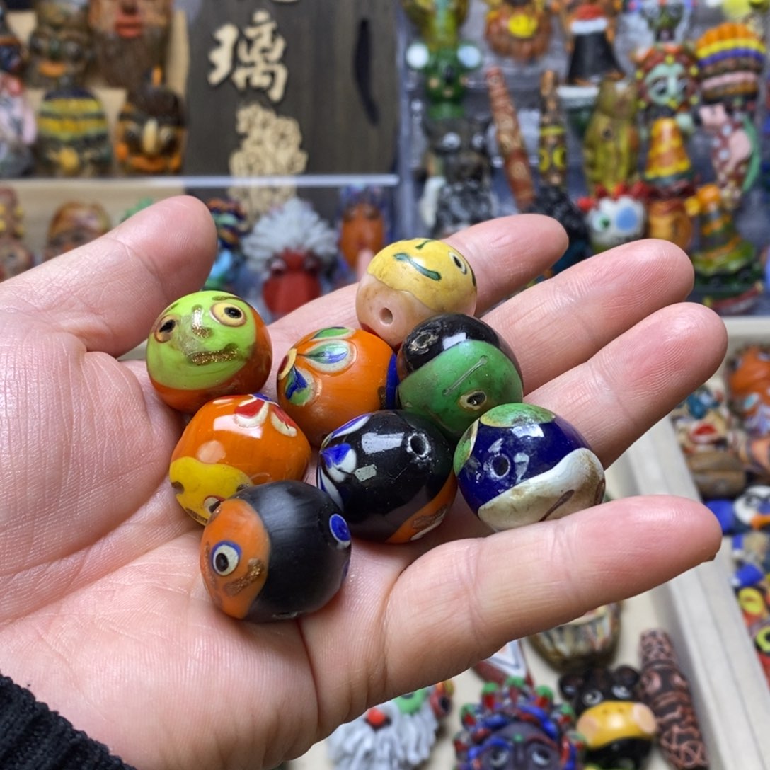 琉璃颈饰圆珠一个随机发货001