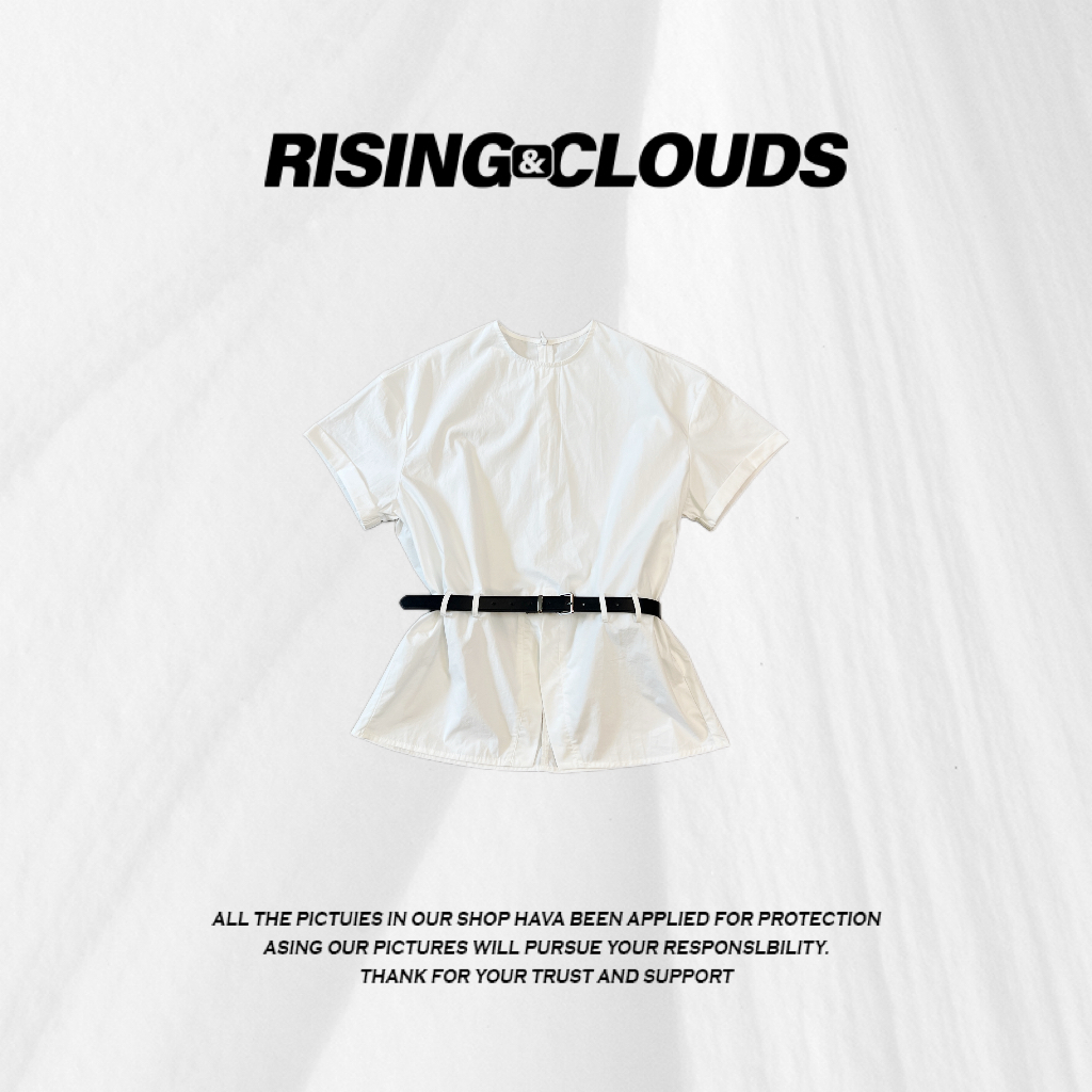 小法【初见】夏季舒适宽松百搭腰带衬衣040794GT