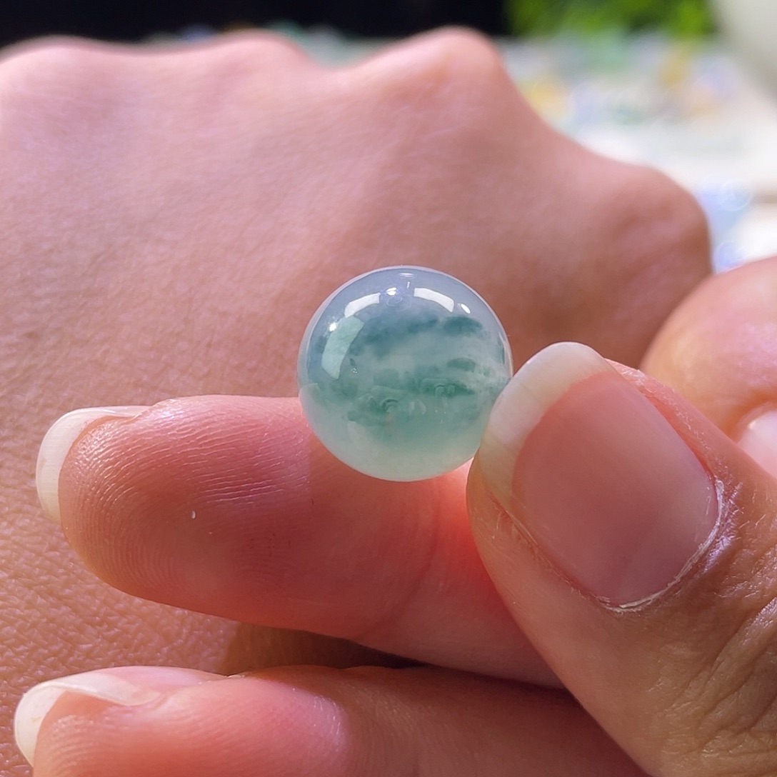 散珠翡翠展示勿拍缅甸翡翠a货卡12蓝花