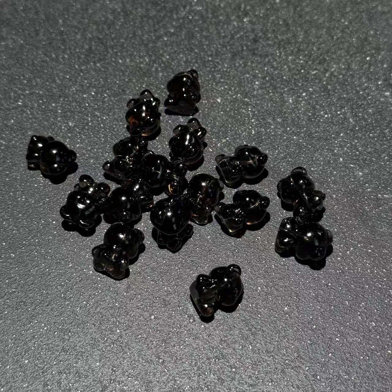 冰种黑曜石小熊单珠DS111211-多样性发其一