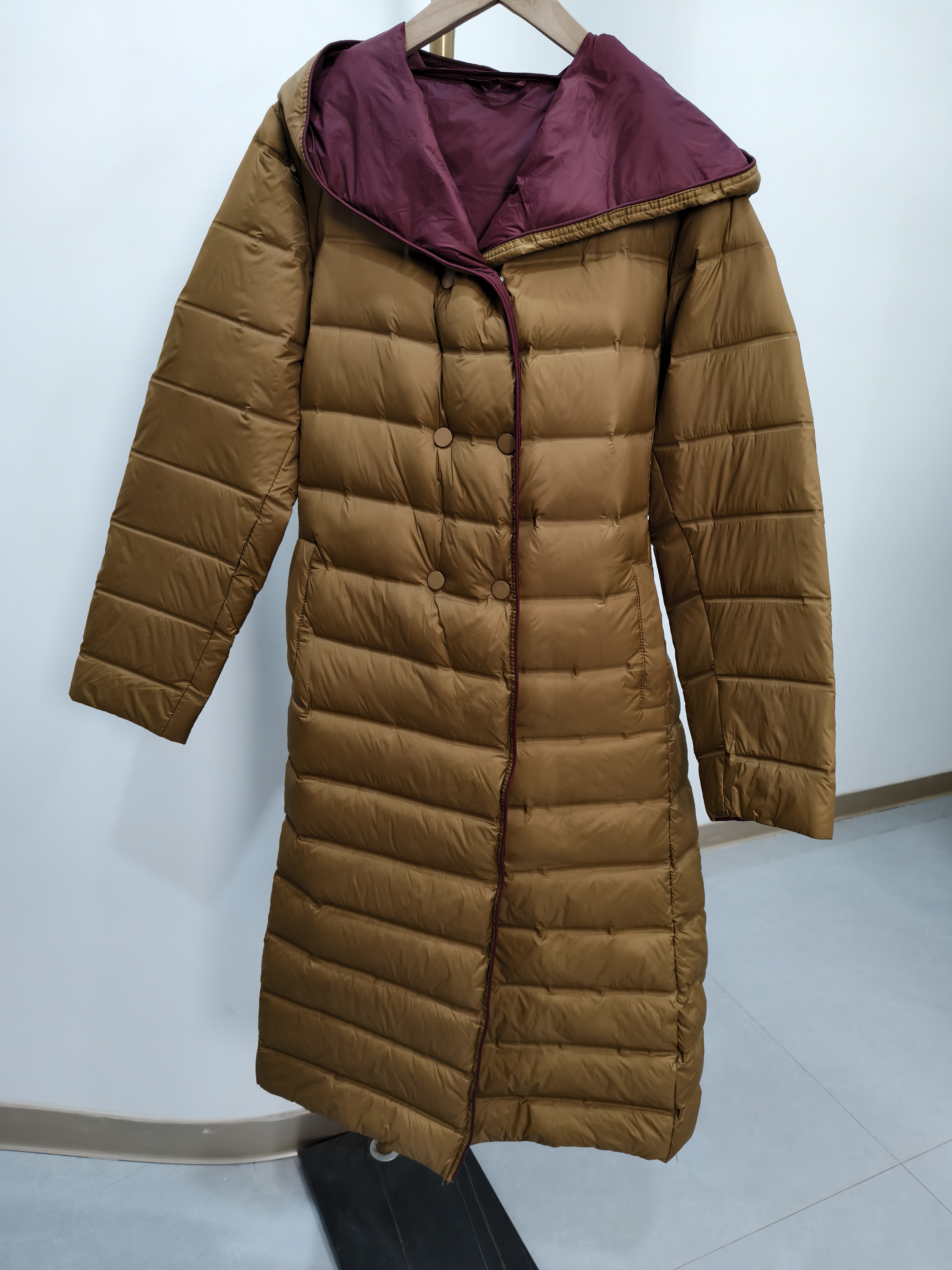 W2080收腰连帽韩版女装厚款女长款时尚拉链