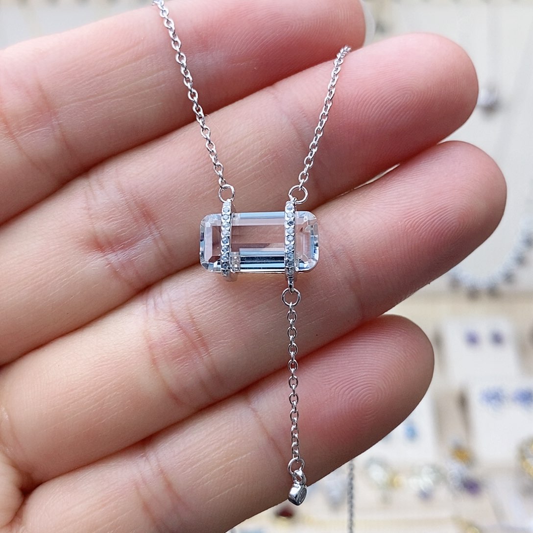 水晶套链银S925镶嵌需要证书备注