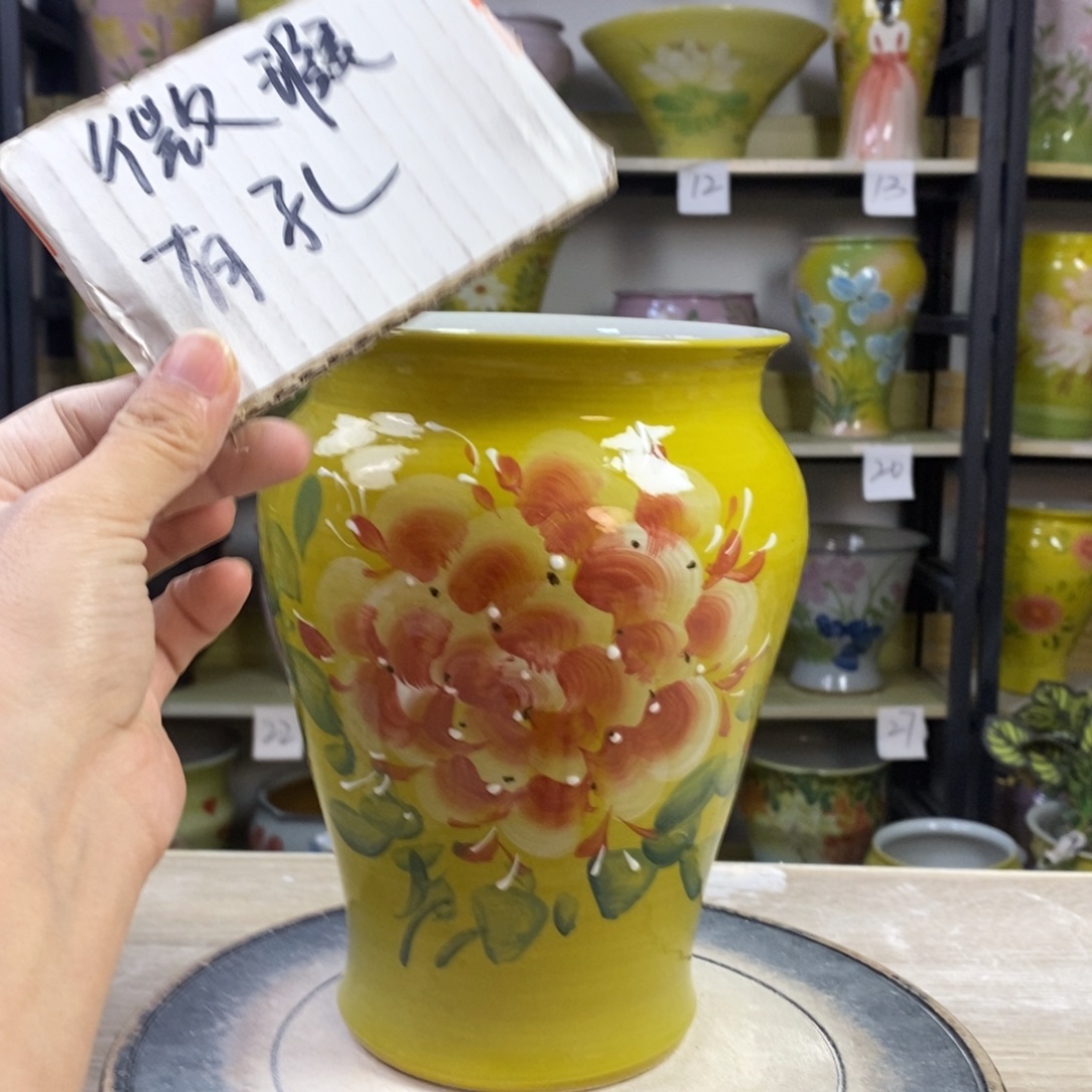景德镇手工手绘陶瓷花盆