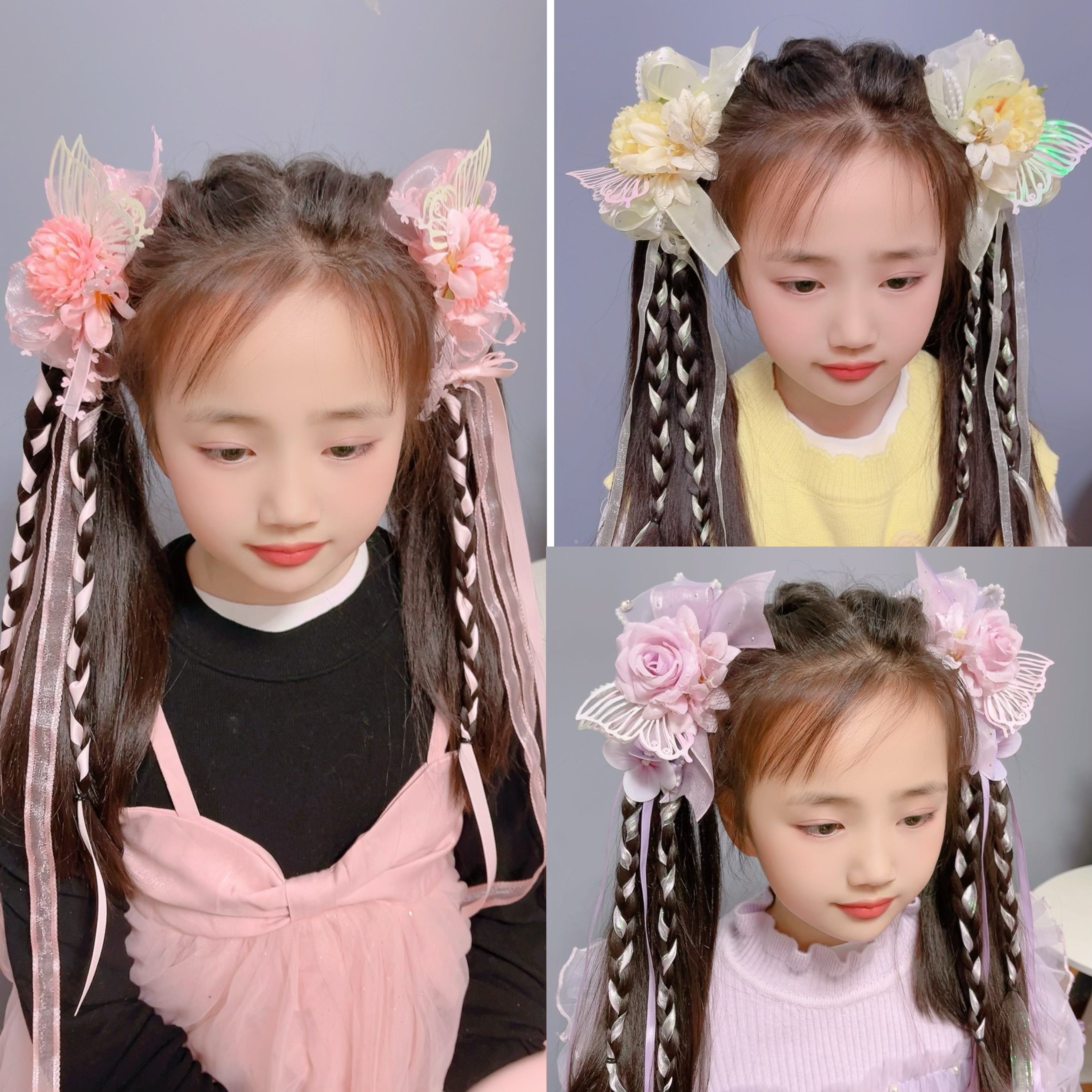 手工定制发饰蝴蝶结对夹