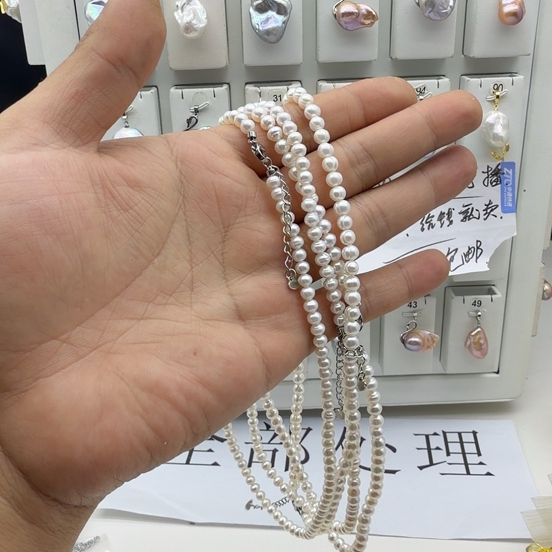 合金淡水珍珠颈饰