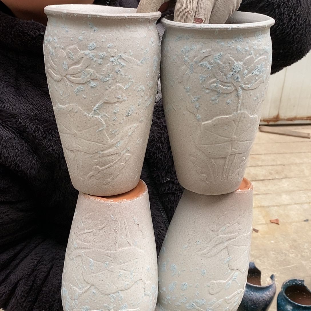 紫砂花盆瑕疵口12高20